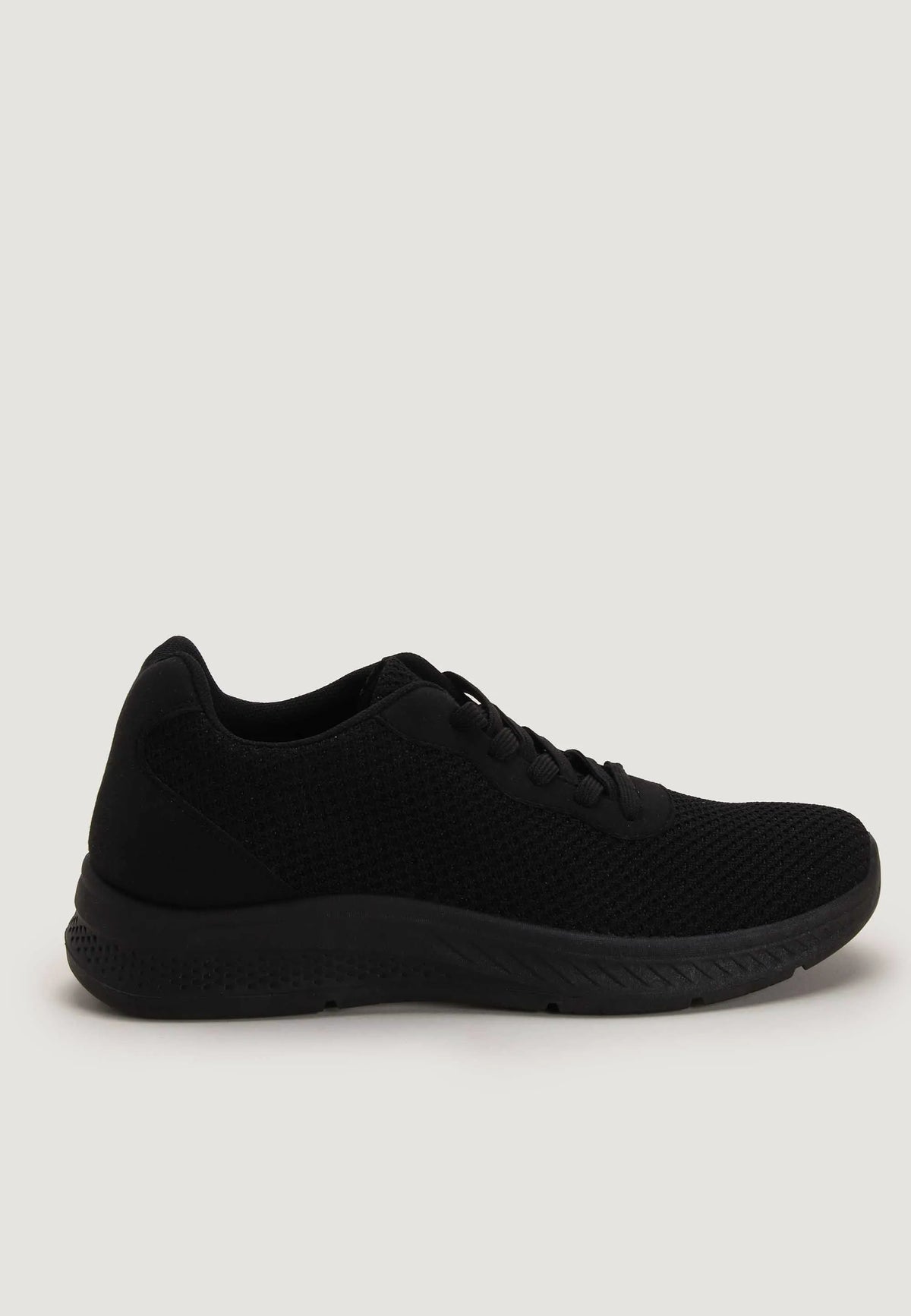 Mens Black Casual Lace Up Trainer