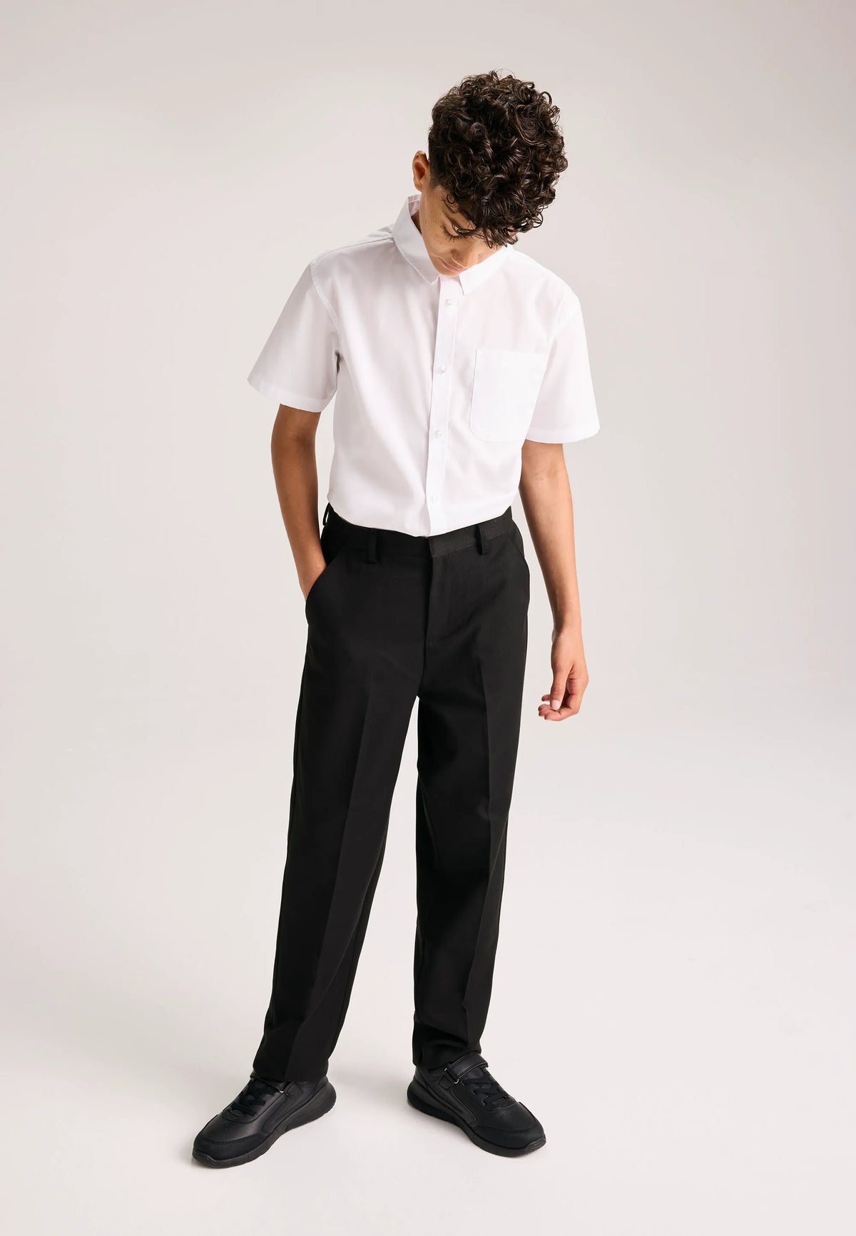 Older Boys Black Regular Fit School Trousers