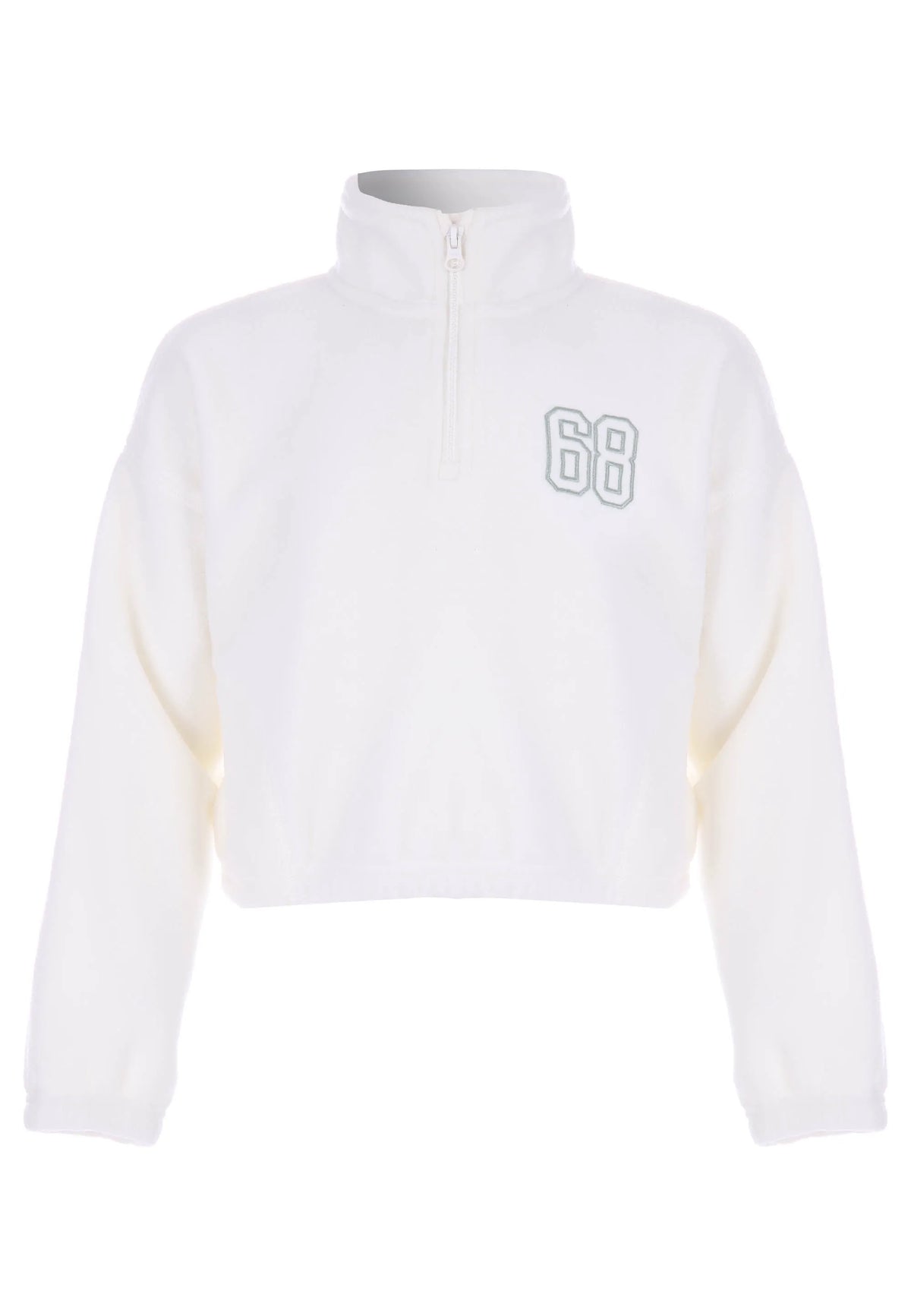 Older Girls Cream Half Zip Fleece Sweatshirt