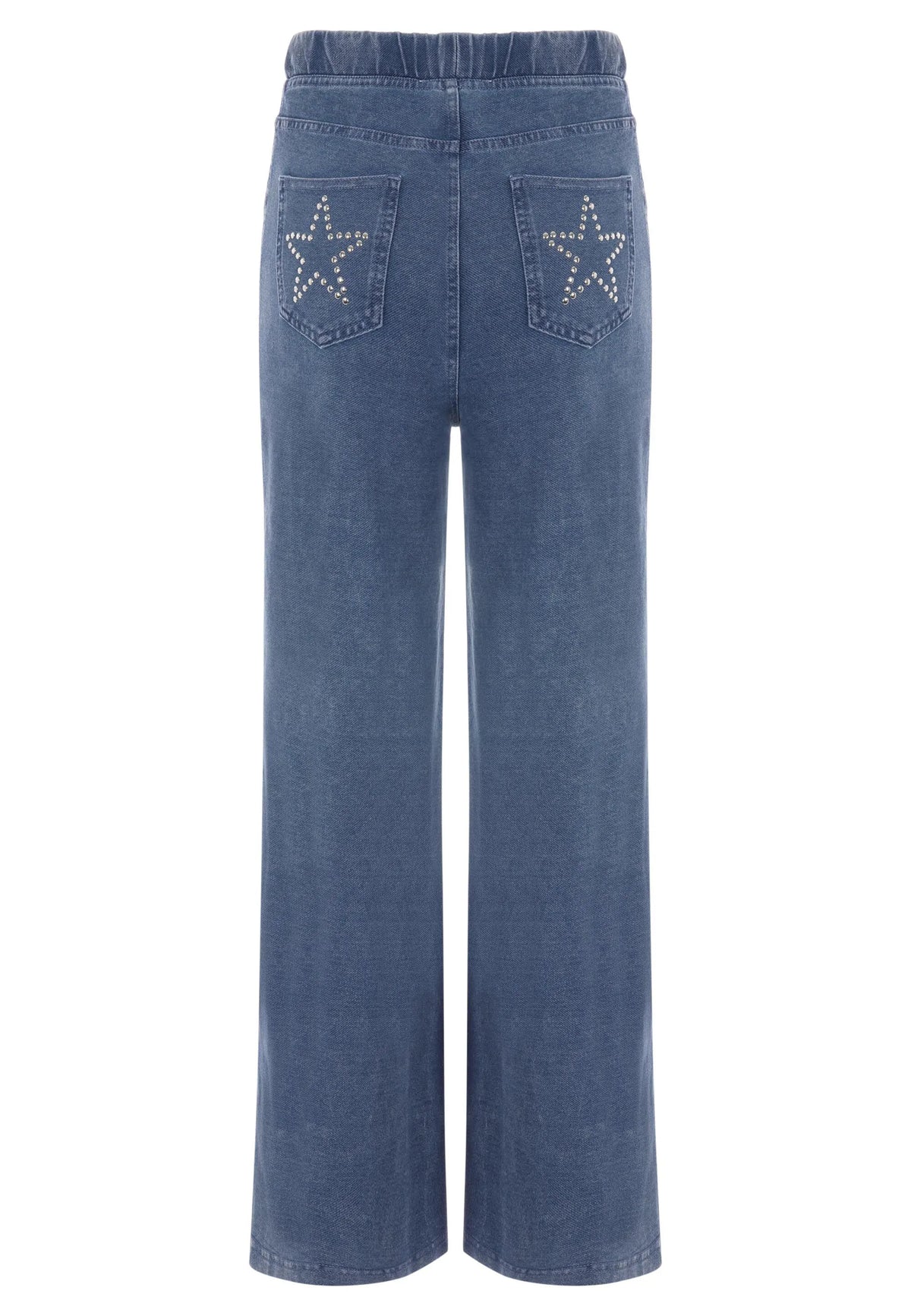 Older Girls Blue Star Wide Leg Jeans