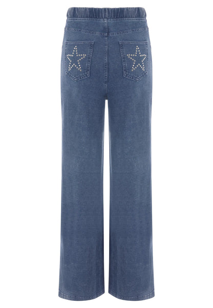 Older Girls Blue Star Wide Leg Jeans