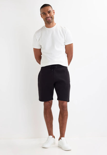 Mens Black Casual Drawstring Sweat Shorts