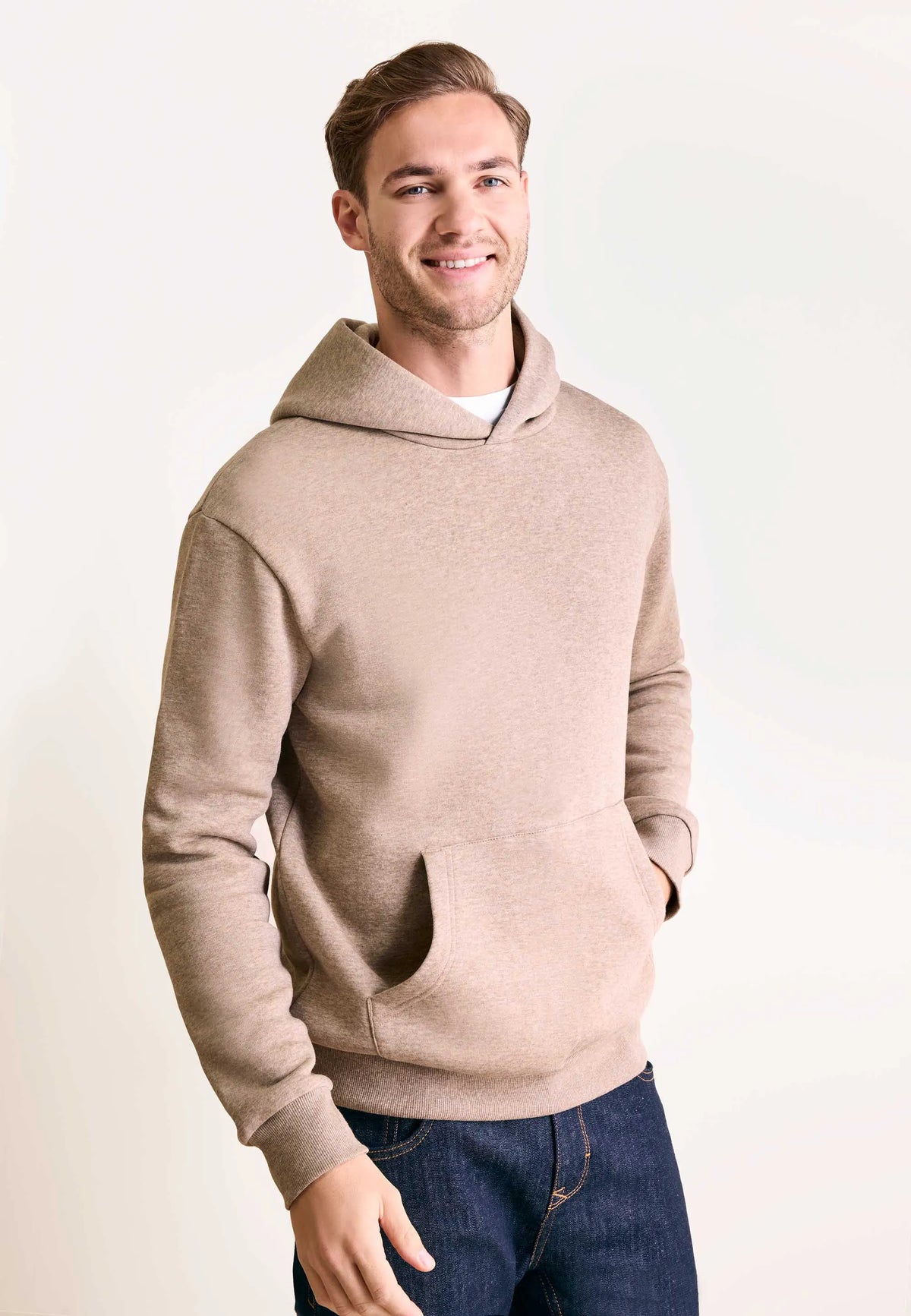 Mens Light Brown Hoodie Sweatshirt