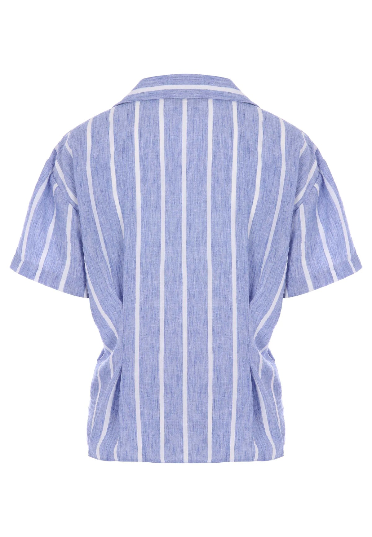 Womens Blue Stripe Waisted Shirt