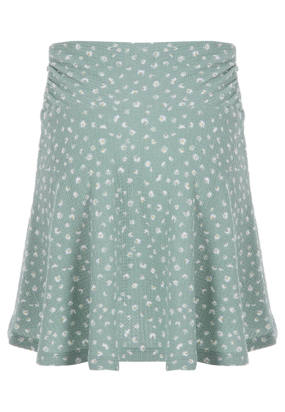Older Girls Mint Floral Crinkle Skirt