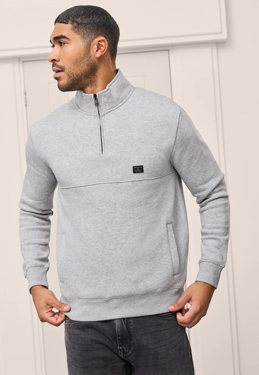 Mens Grey Quarter Zip Sweatshirt