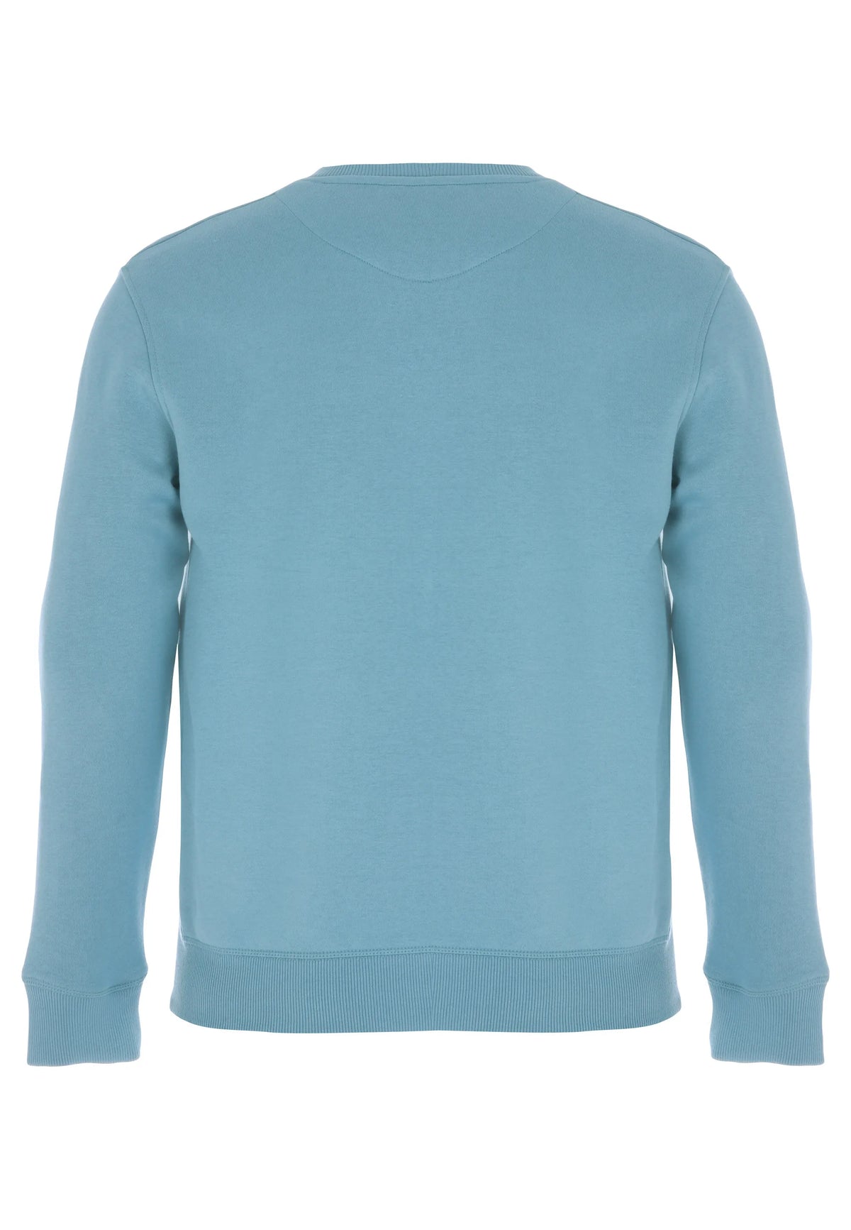Mens Aqua Plain Crew Neck Sweatshirt