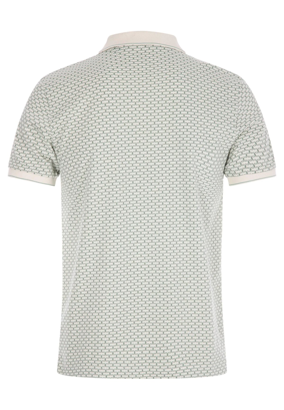 Mens Green Geo Print Cotton Polo Shirt