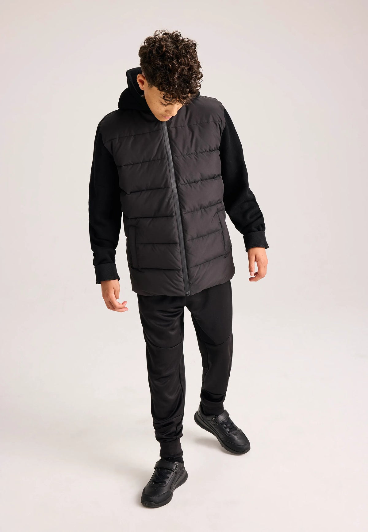Older Boys Black Hybrid Padded Jacket