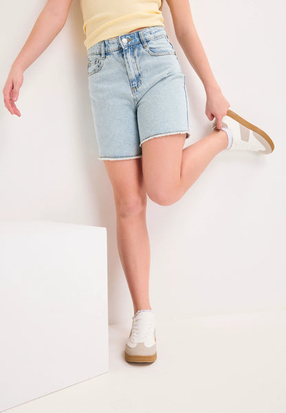 Older Girls Blue Longer Denim Shorts