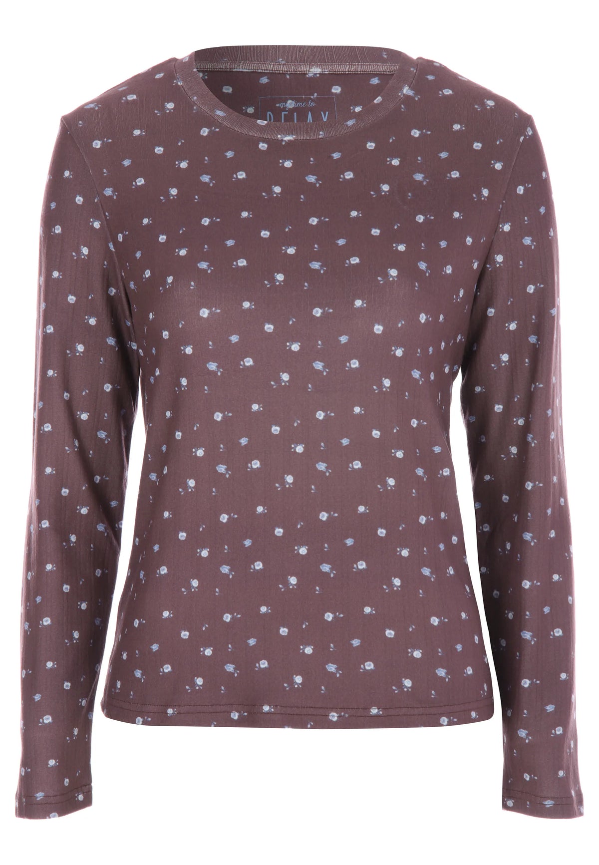 Womens Chocolate Ditsy Long Sleeved Pyjama Top