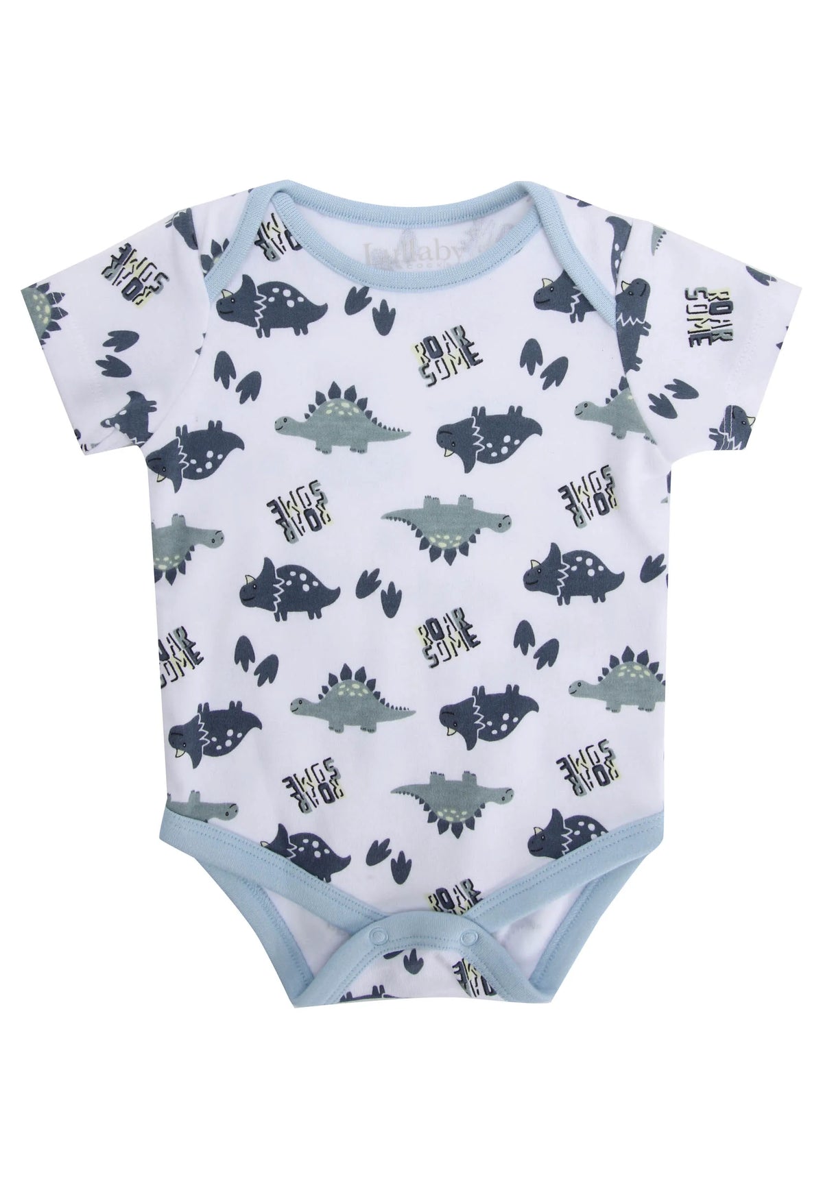 Baby Boys Light Blue Dino Short Dungarees & Bodysuit Set