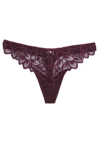 Womens Plum Roxie Lace Thong