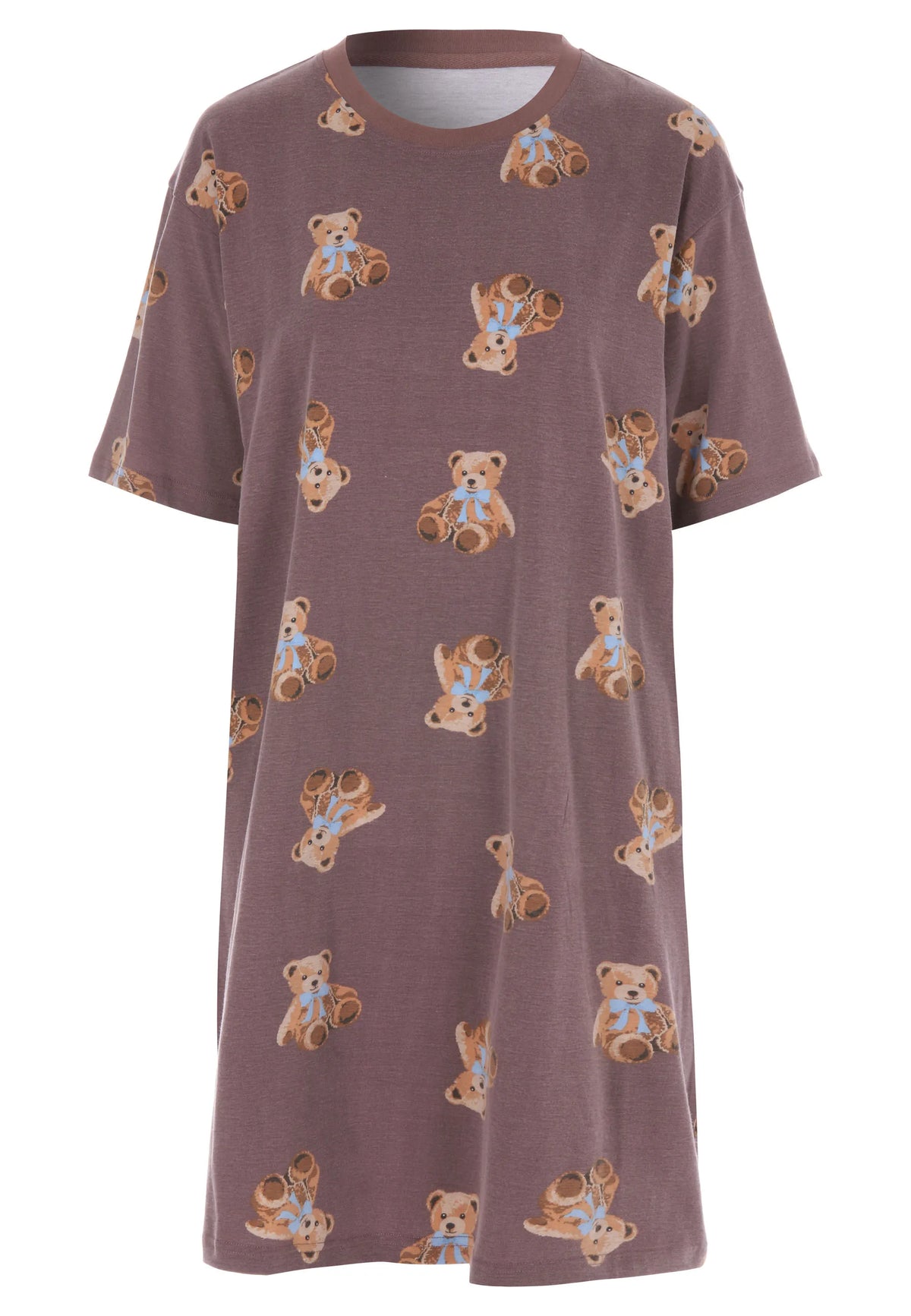 Womens Chocolate Brown Teddy Bear Nightdress