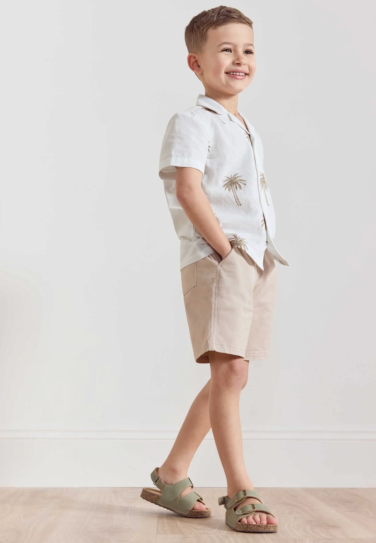Younger Boys Stone Cotton Rich Chino Shorts