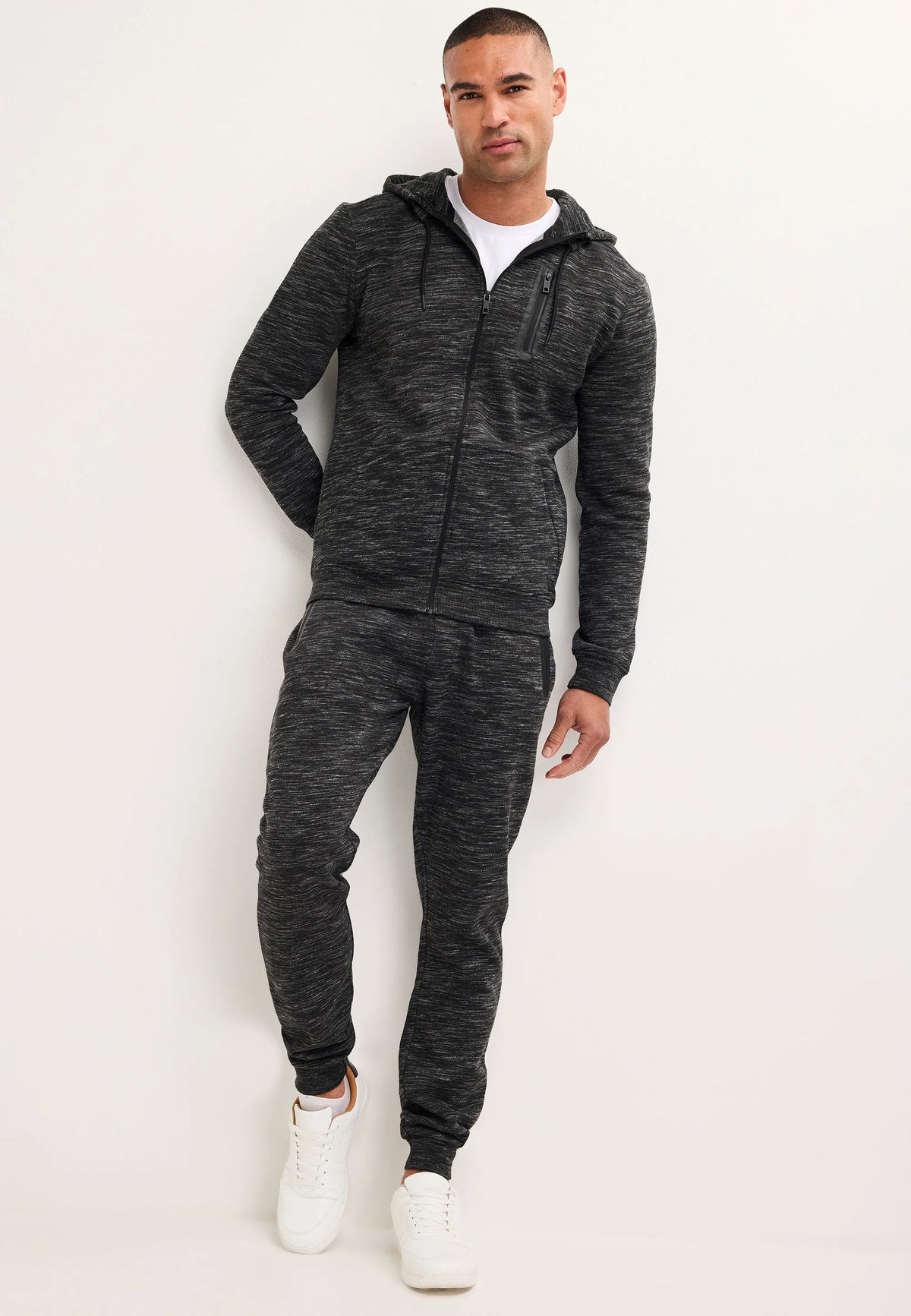 Mens Charcoal Textured Joggers