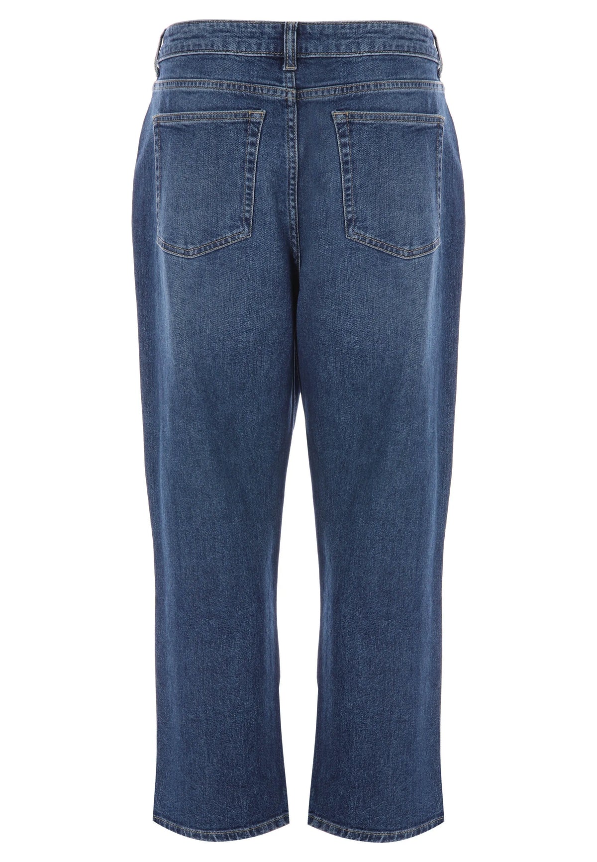 Womens Mid Blue Plain Mom Jeans