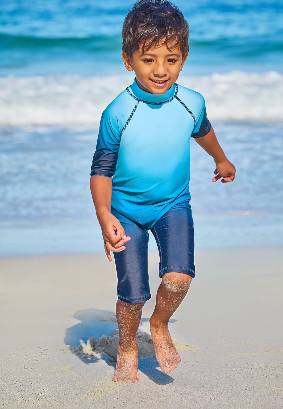 Younger Boys Blue Ombre Sun Safe Swimsuit