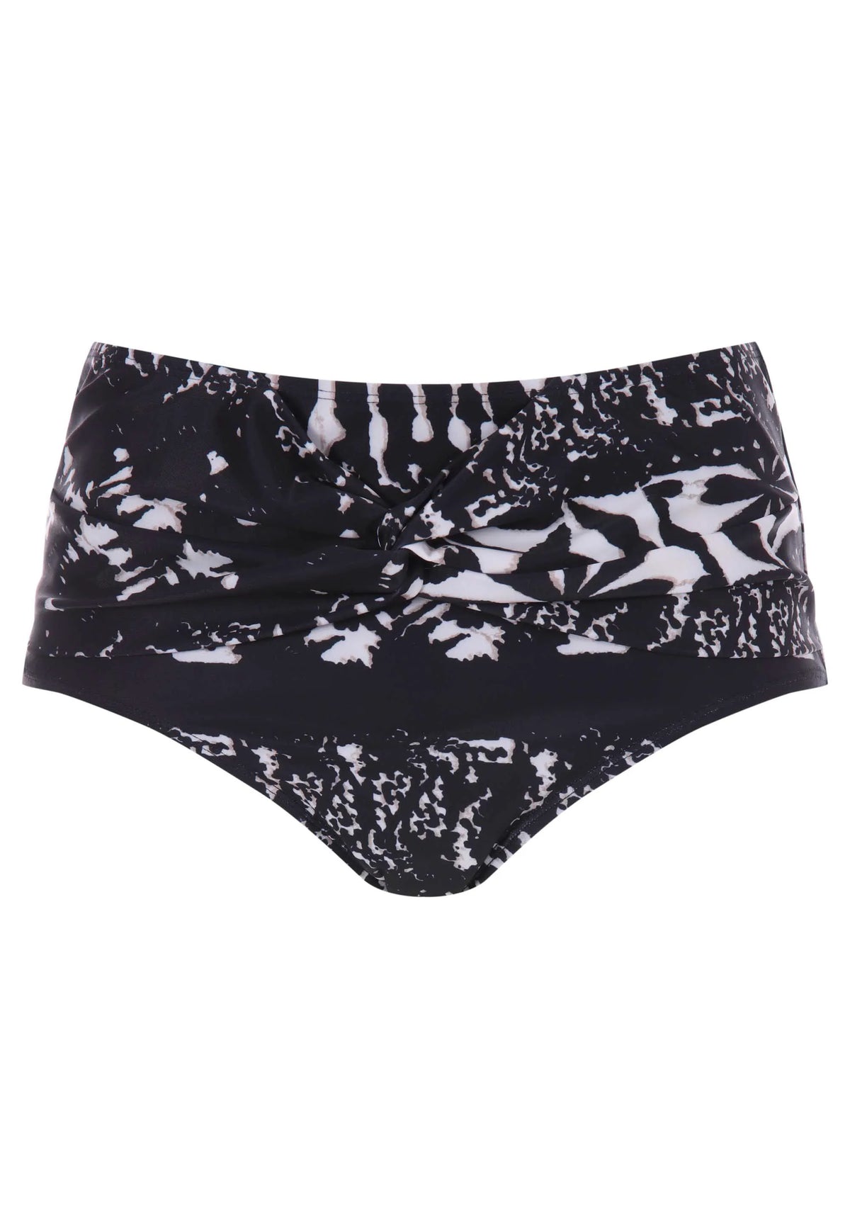 Womens Black Tie Dye Twist Front Bikini Briefs