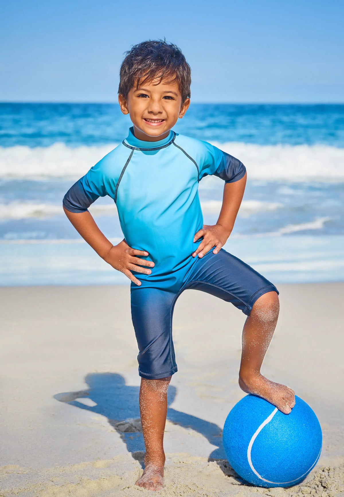 Younger Boys Blue Ombre Sun Safe Swimsuit