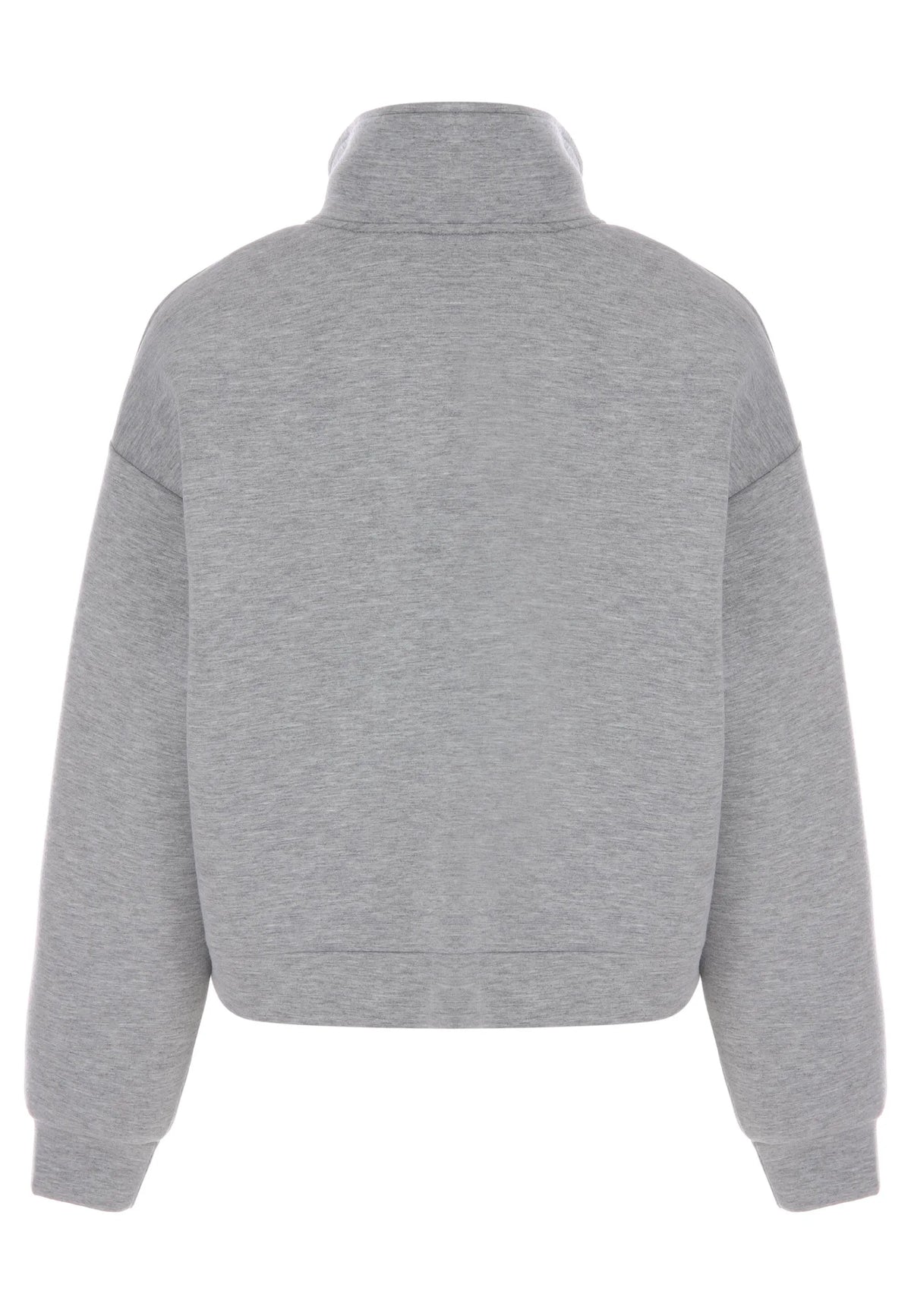 Womens Grey Button Through Bomber Sweatshirt