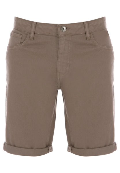 Mens Brown Cotton Rich Denim Shorts