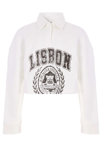 Older Girls Cream Rugby Sweatshirt Top