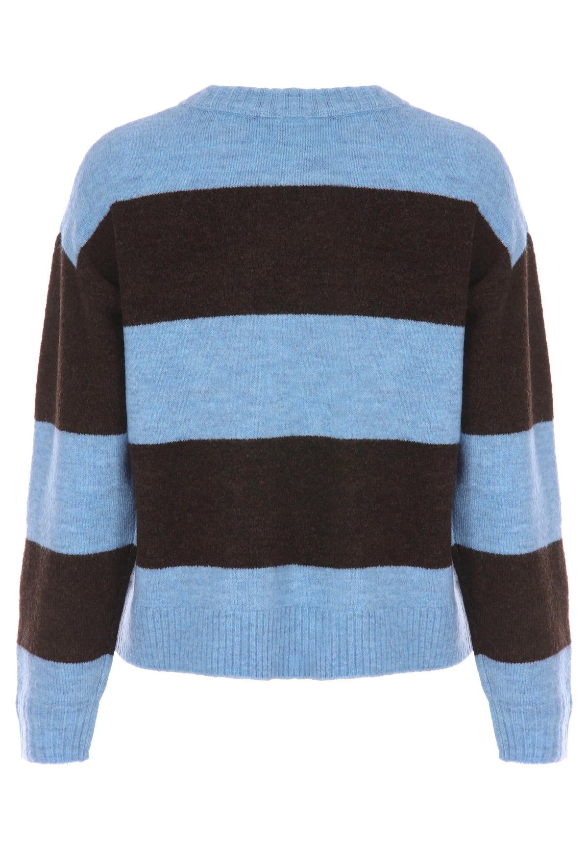 Womens Blue & Brown Stripe Jumper
