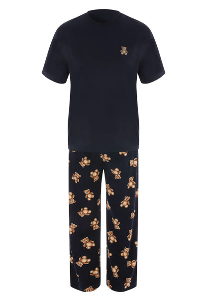 Mens Navy Bear Print Family Pyjama Set