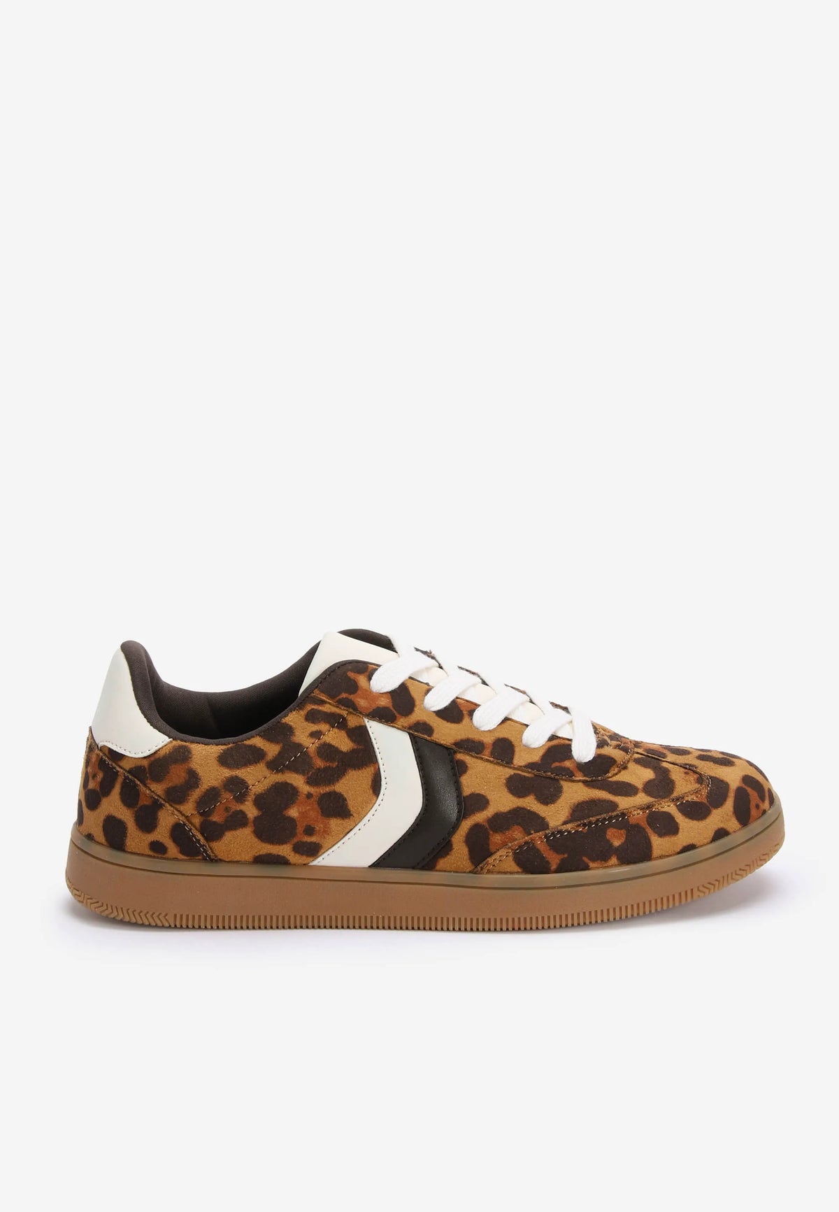 Womens Brown Leopard Print Retro Trainers