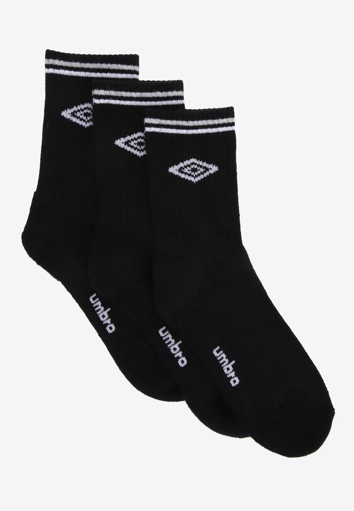 Boys 3pk Black Umbro Sport Socks