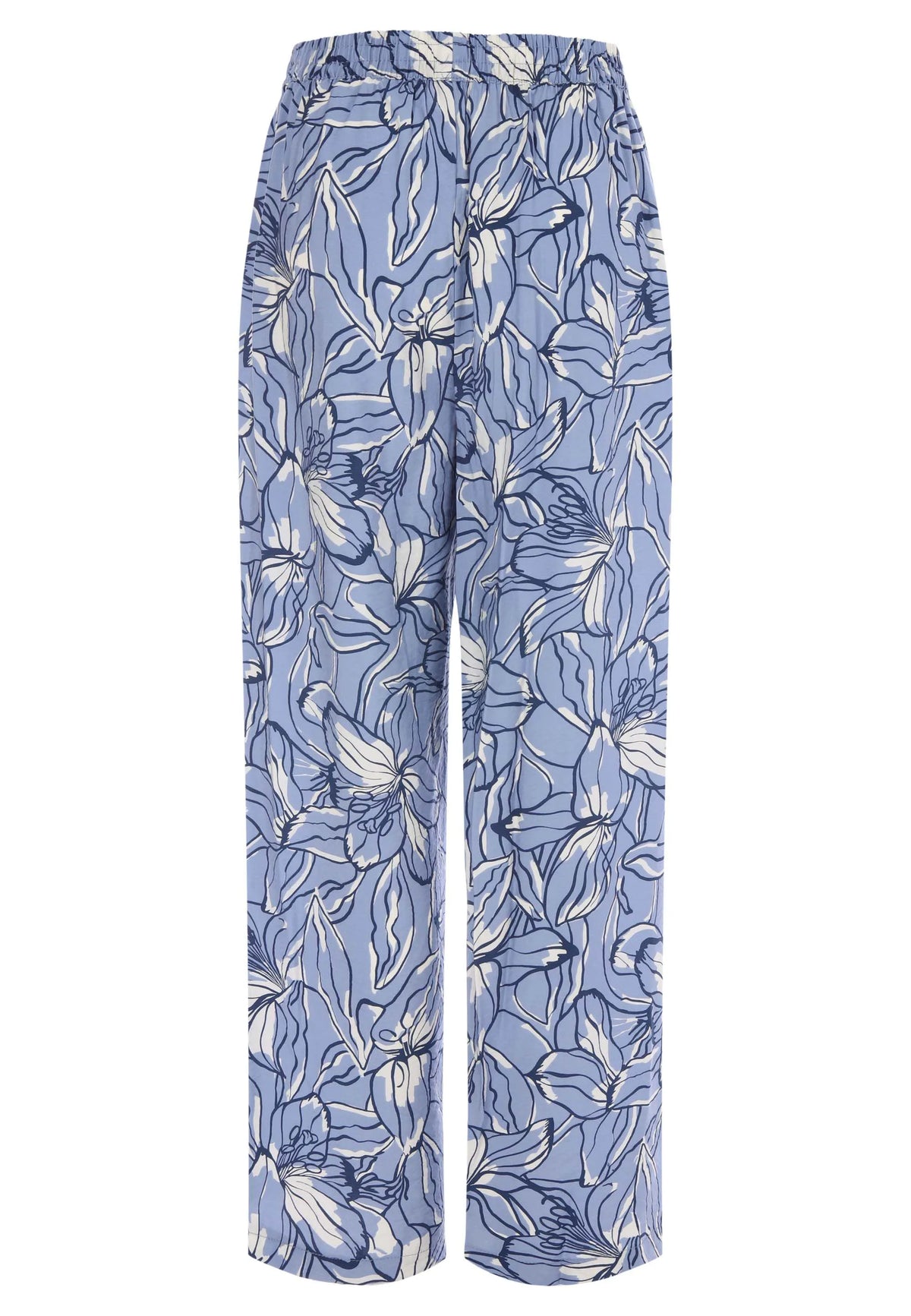 Womens Blue Floral Airflow Wide Leg Trousers