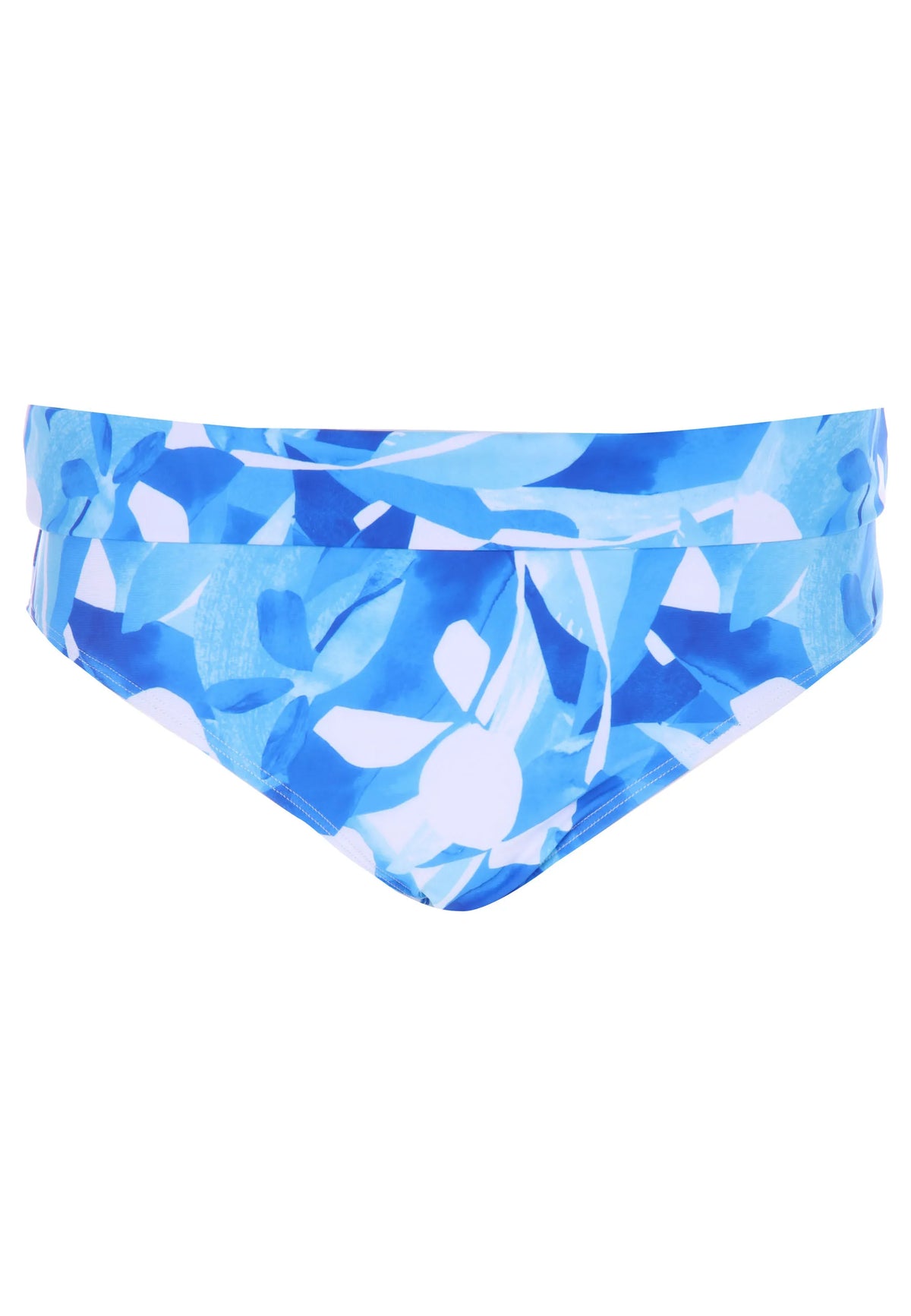 Womens Blue Abstract Print Midi Bikini Bottoms