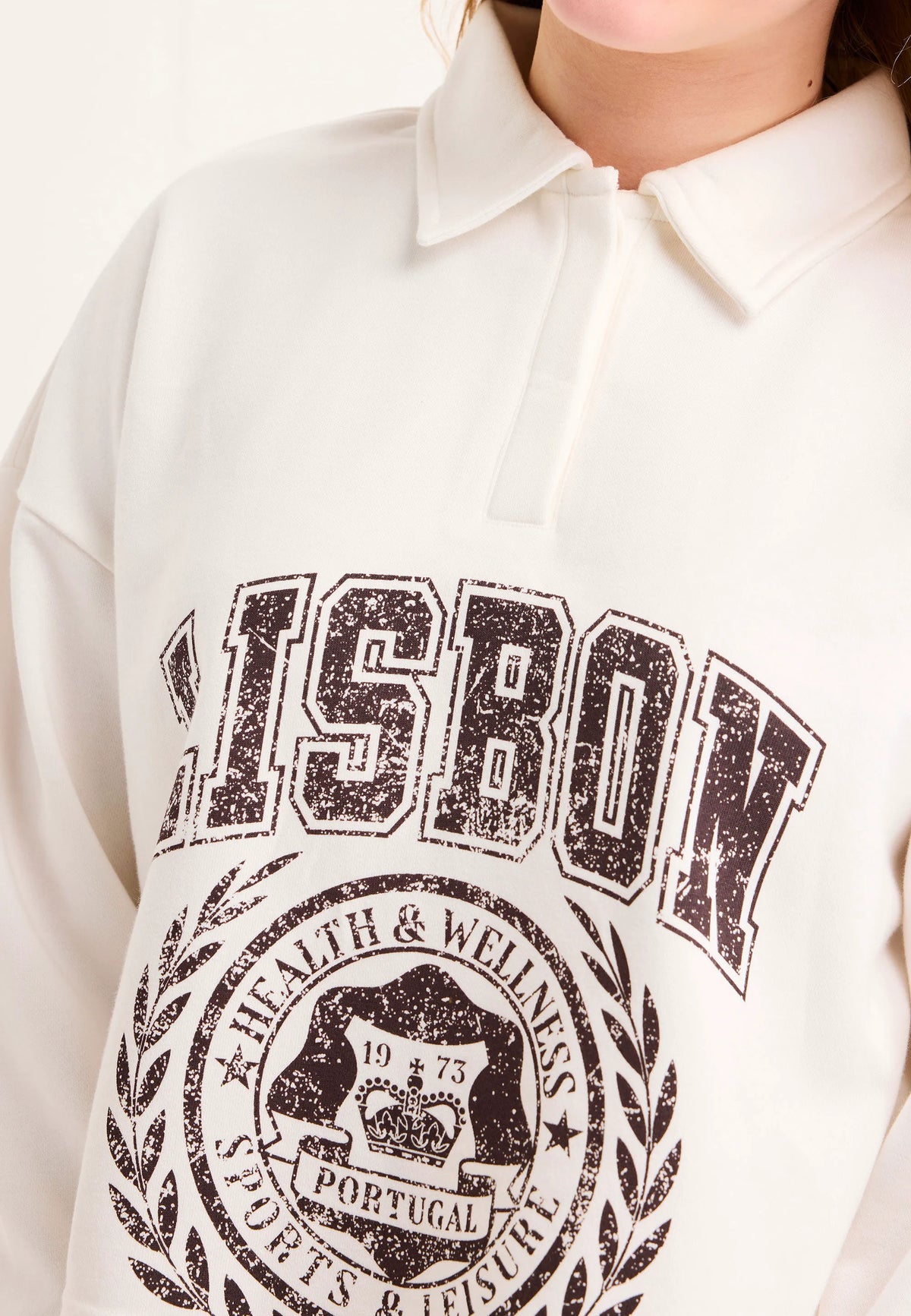 Older Girls Cream Rugby Sweatshirt Top