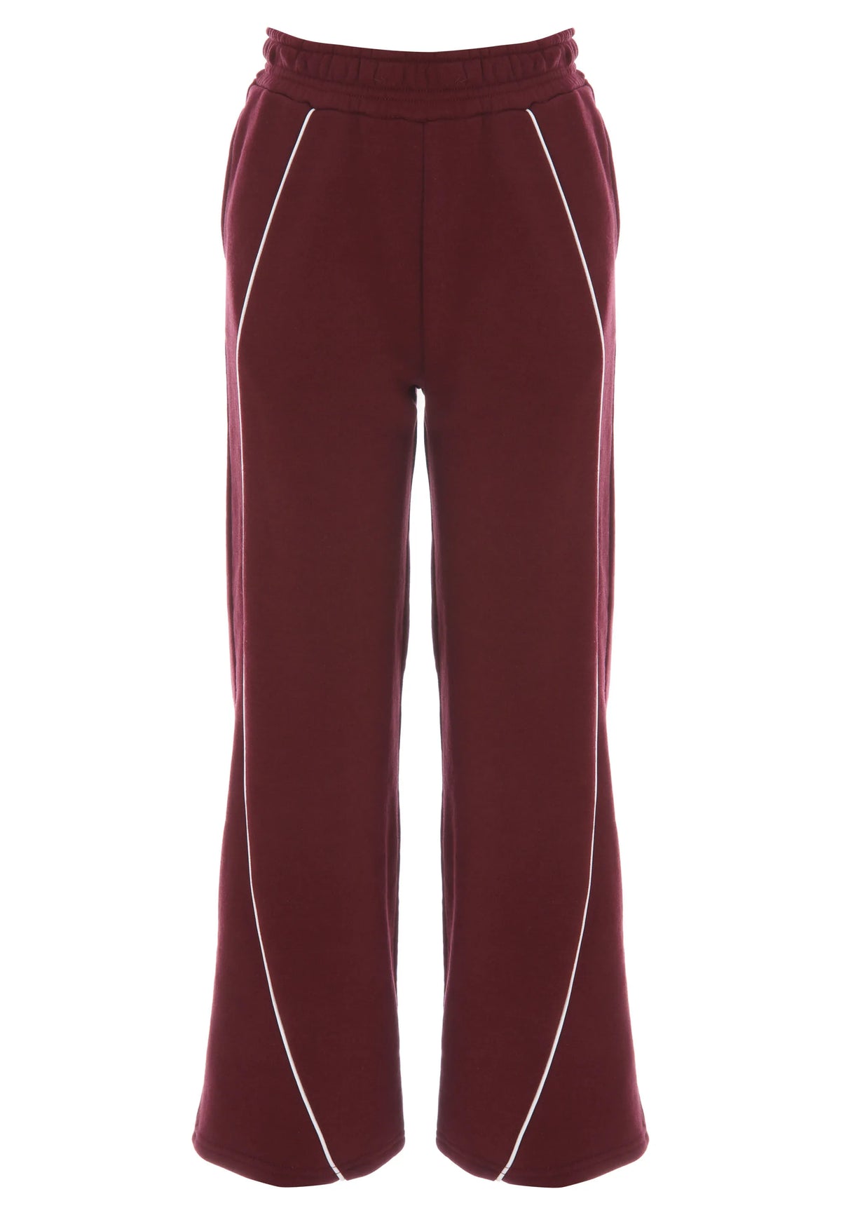Older Girls Burgundy Piped Wide Leg Joggers