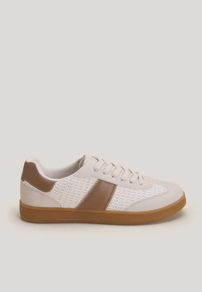 Womens Brown Retro Stripe Gum Sole Trainers