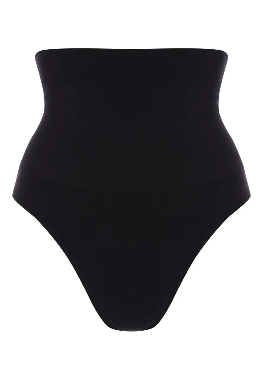 Womens Black High Waist Control Briefs