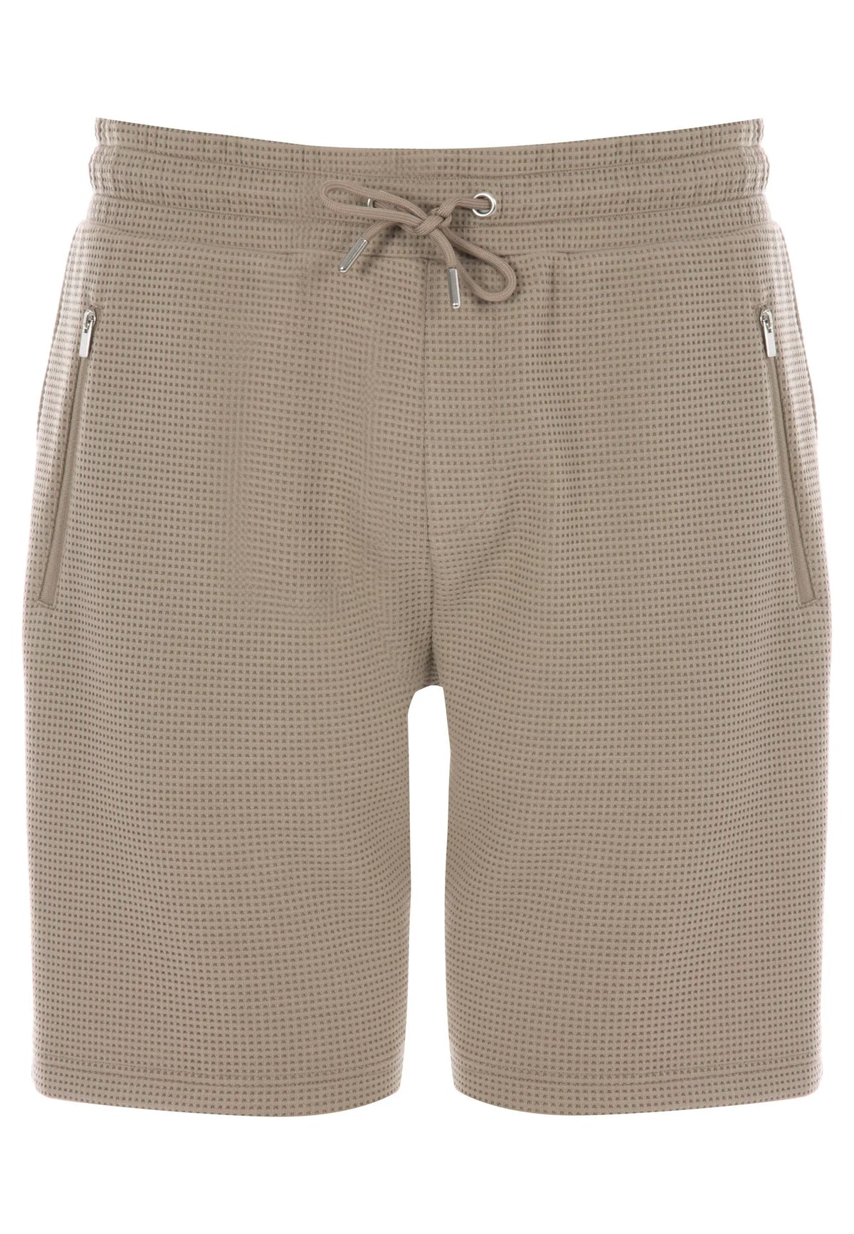 Mens Brown Compact Texture Drawstring Shorts