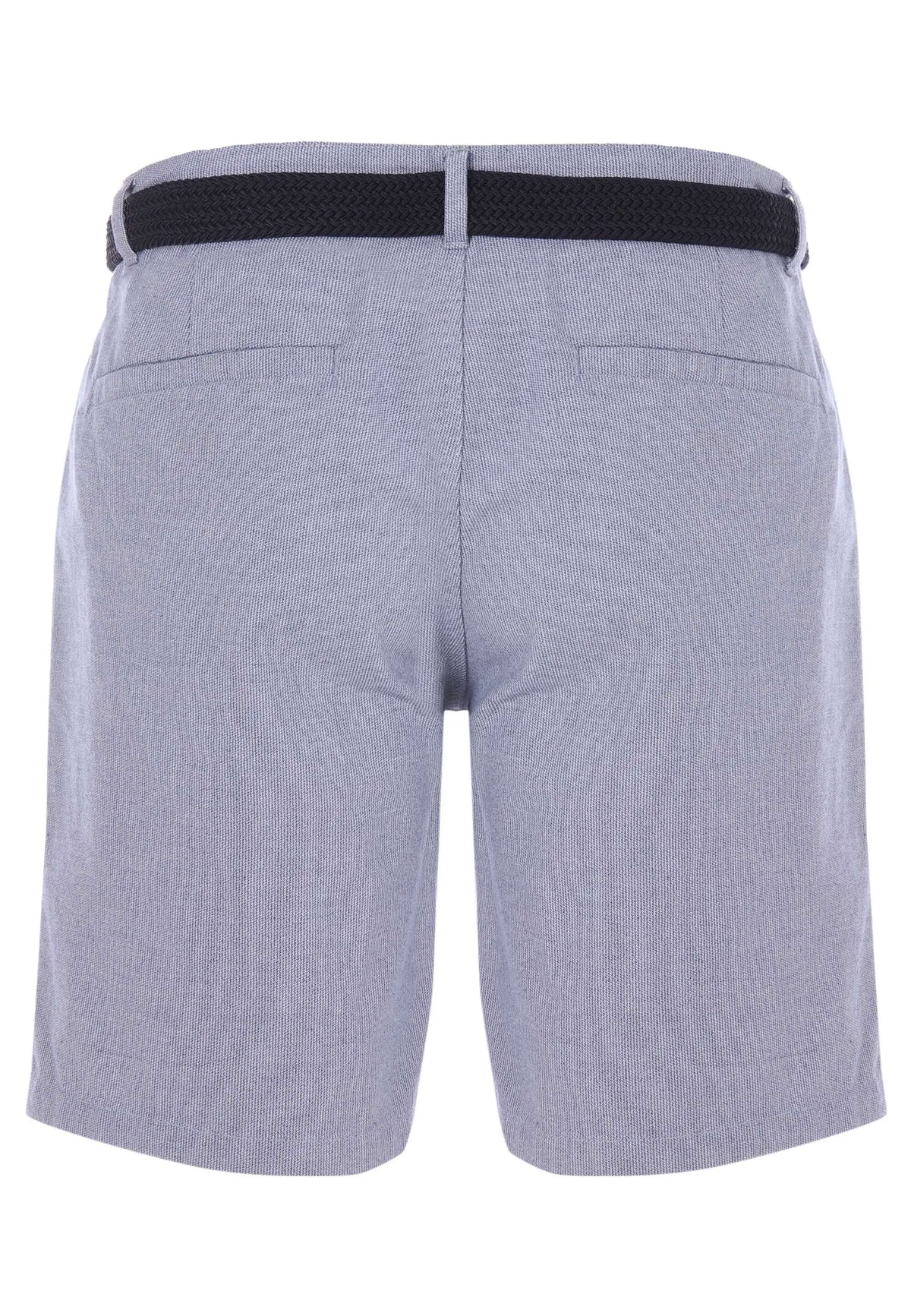 Mens Blue Stripe Cotton Blend Shorts with Belt