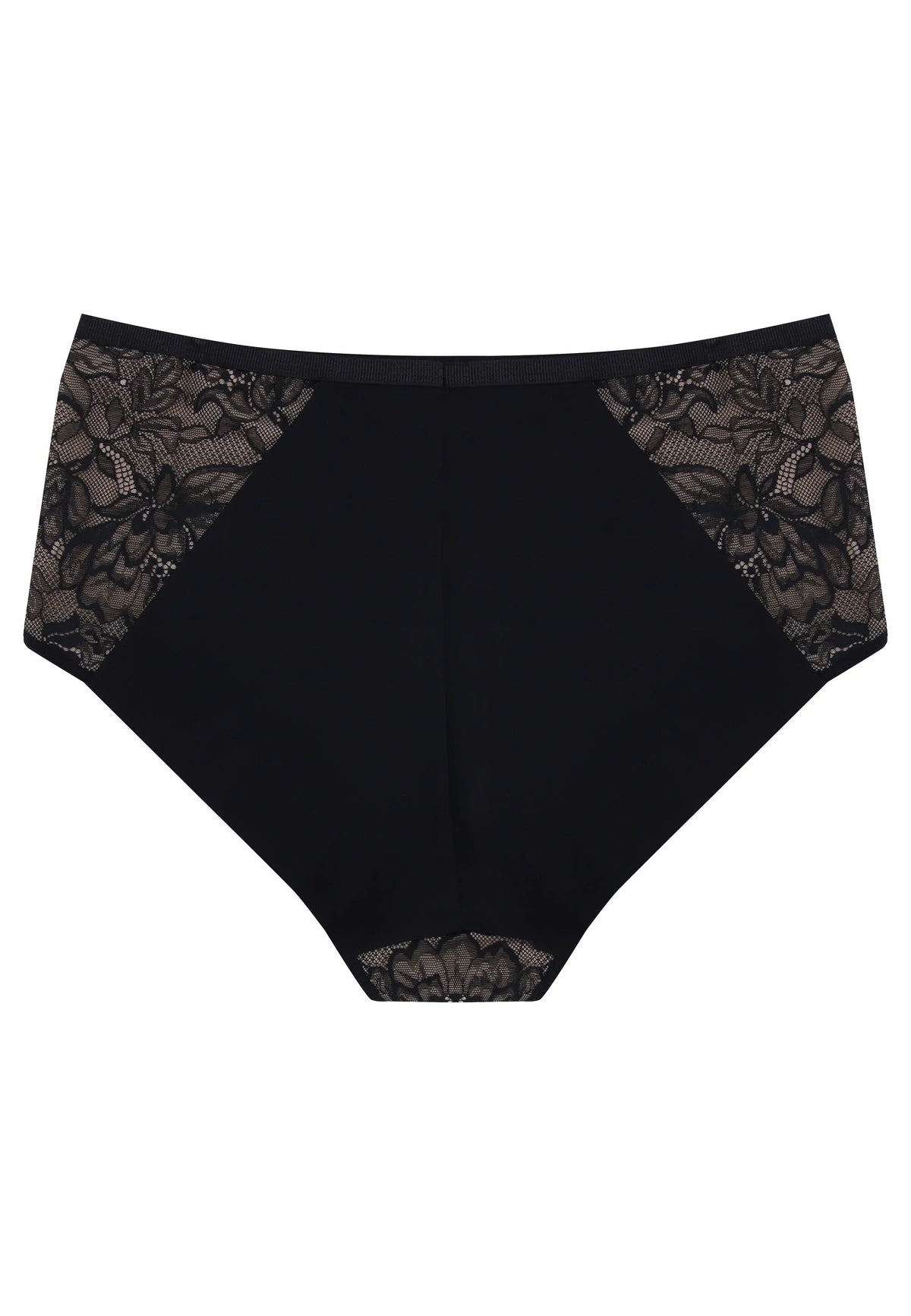 Womens Black Lace Seamless Control Briefs