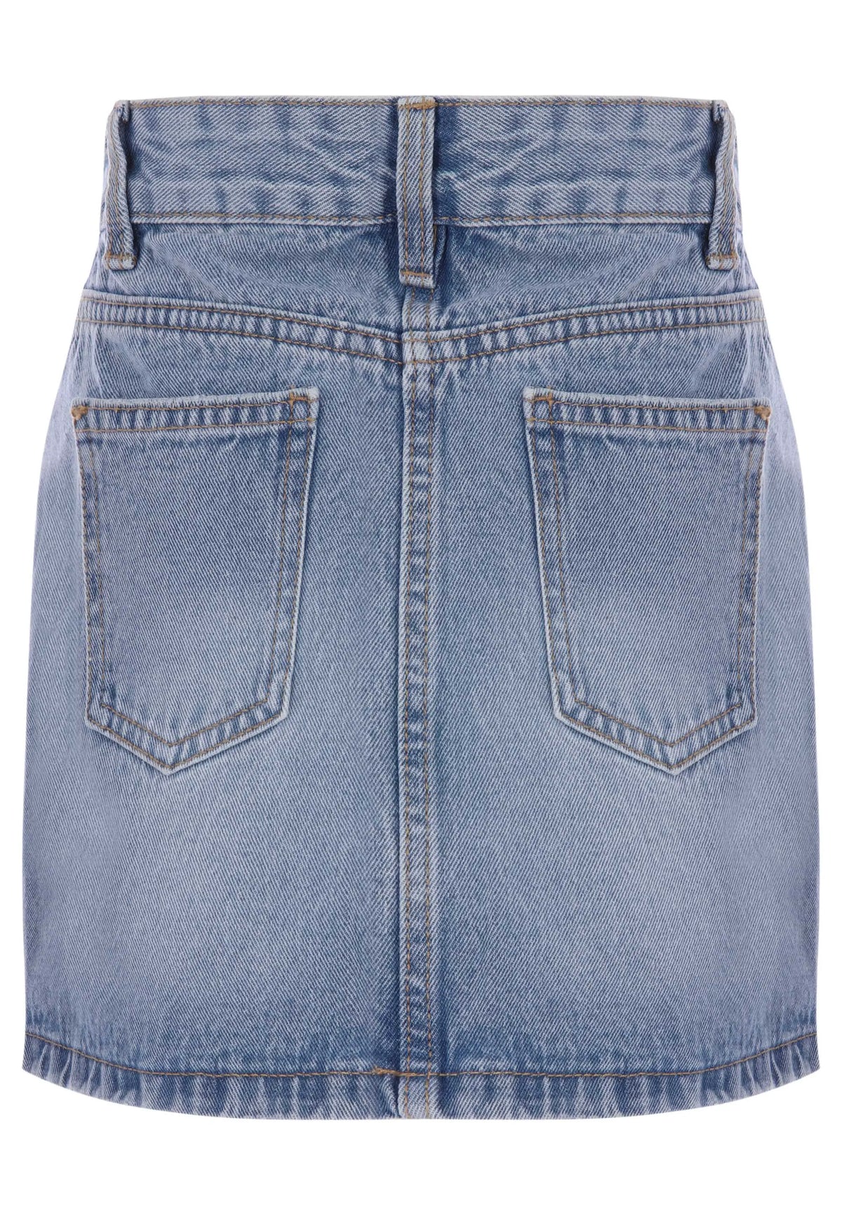 Older Girls Light Blue Denim Five Pocket Mini Skirt