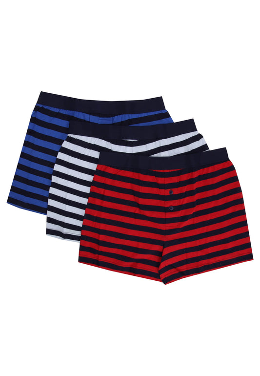 Mens 3pk Red Stripe Loosefit Boxers