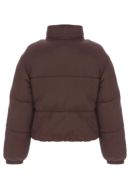 Older Girls Chocolate Brown Short Padded Sheen Coat