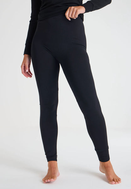 Womens Black Heavy Weight Thermal Leggings