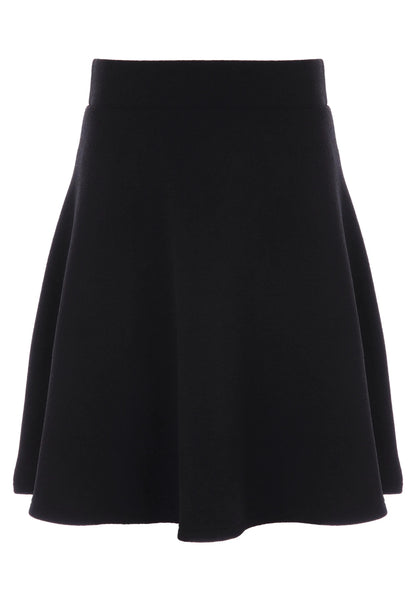 Older Girls Black Textured Skater School Skirt