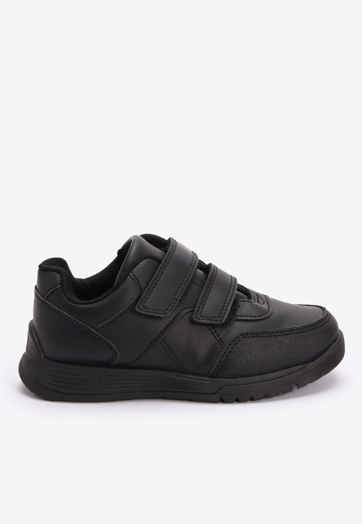 Boys Black Riptape Fastening School Shoes