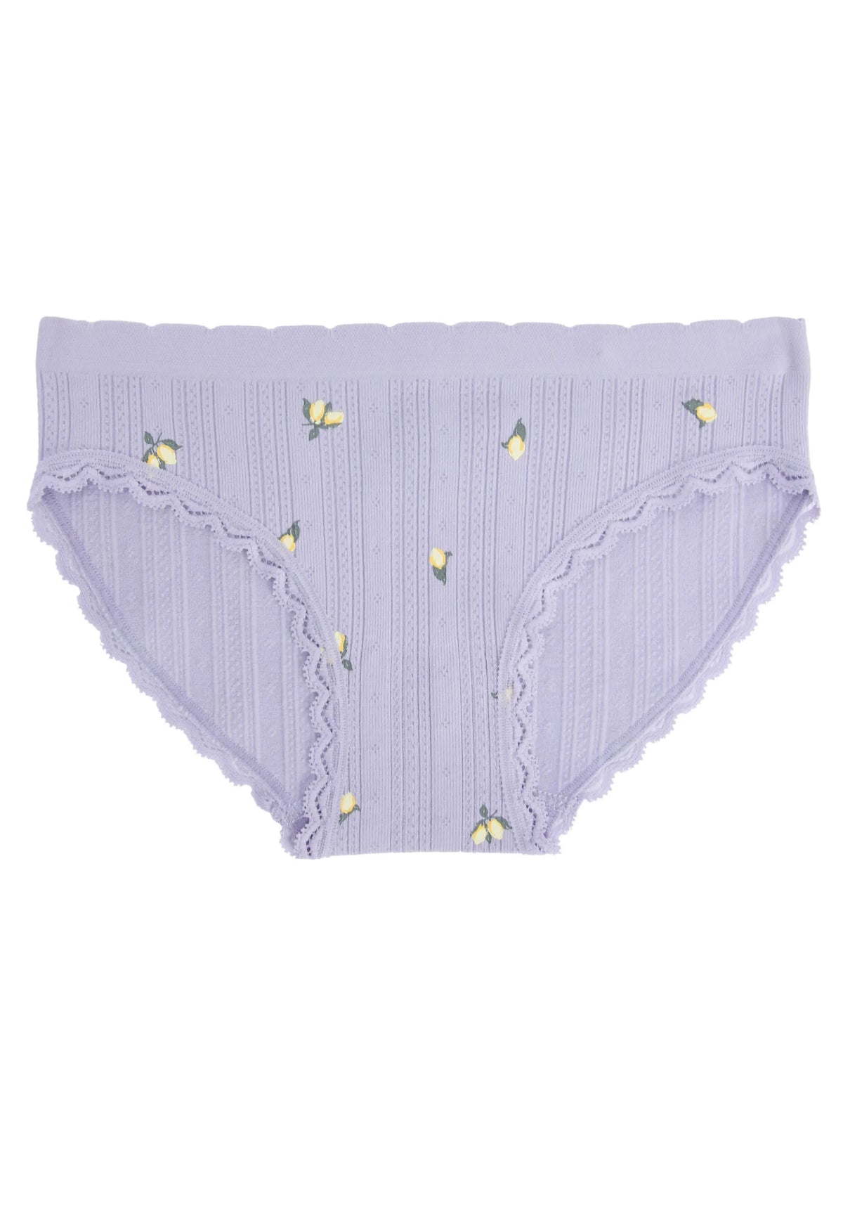 Older Girls Lilac Lemon Pointelle Briefs