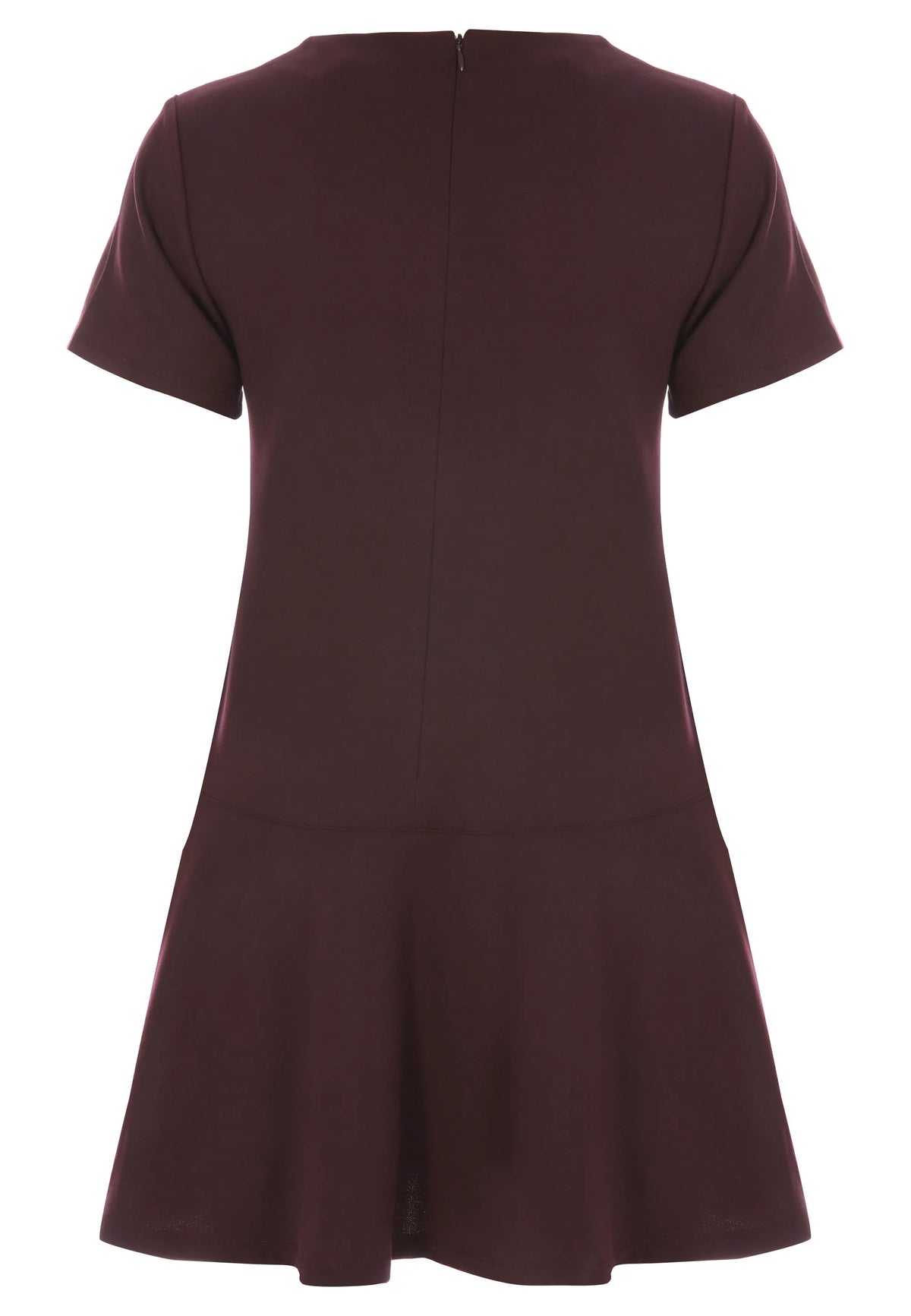 Womens Burgundy Fit & Flare Dress
