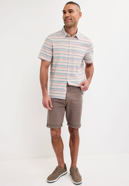 Mens Brown Cotton Rich Denim Shorts