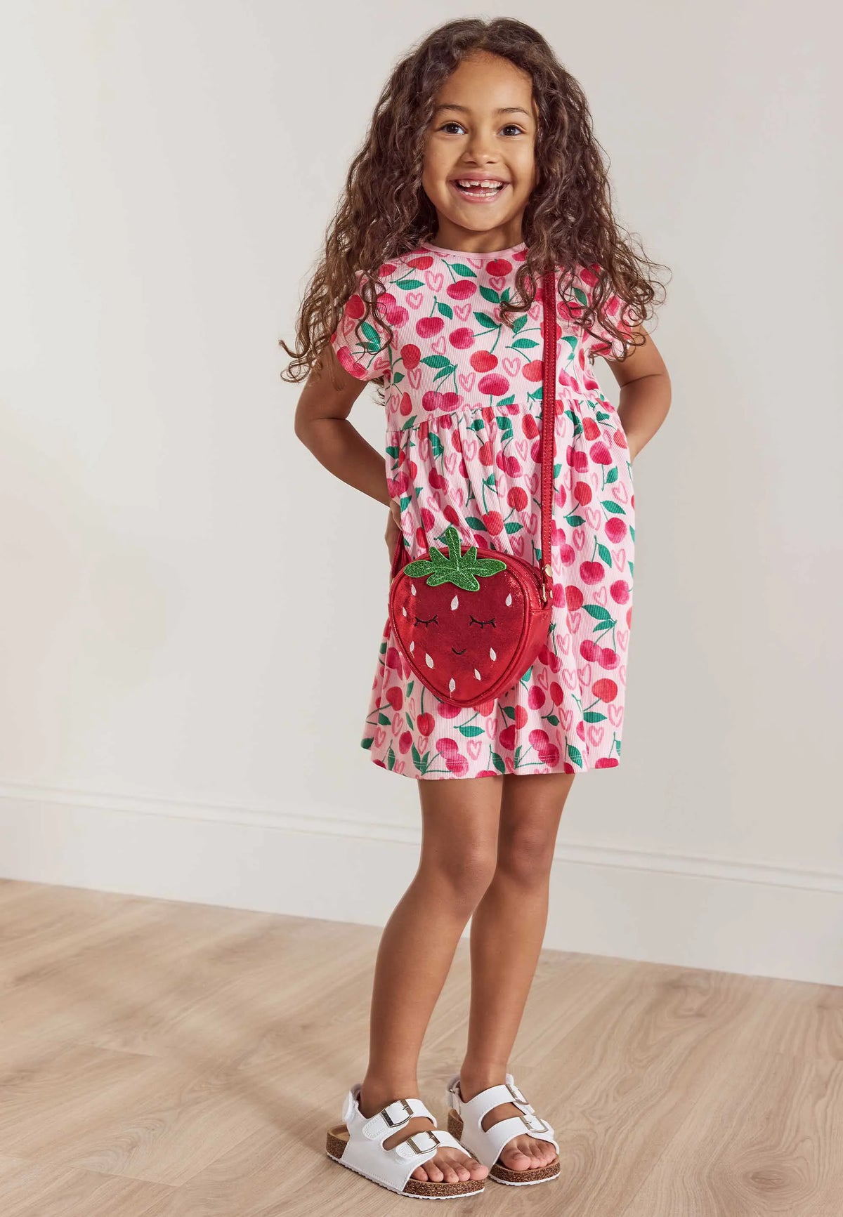 Girls White Double Buckle Footbed Sandals